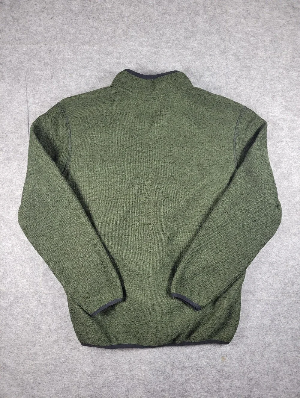 Eddie Bauer Knit Fleece Green Outdoor Quarter Zip Sweater w/ Pocket Men Size Med